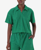 TEESA EMERALD EMBOSSED LOGO WITH COLLAR